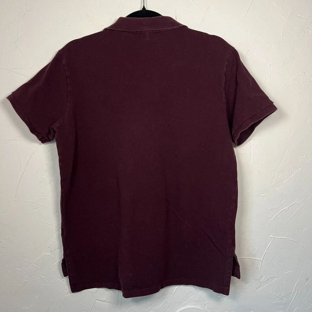 Polo Ralph Lauren Burgundy Custom Fit Cotton Polo Shirt Size L Preppy Classic